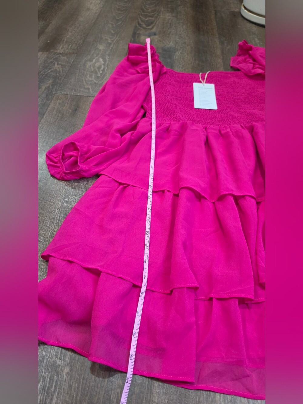 Byimns Pink Ruffle Tiered Dress XL - Picture 15 of 16